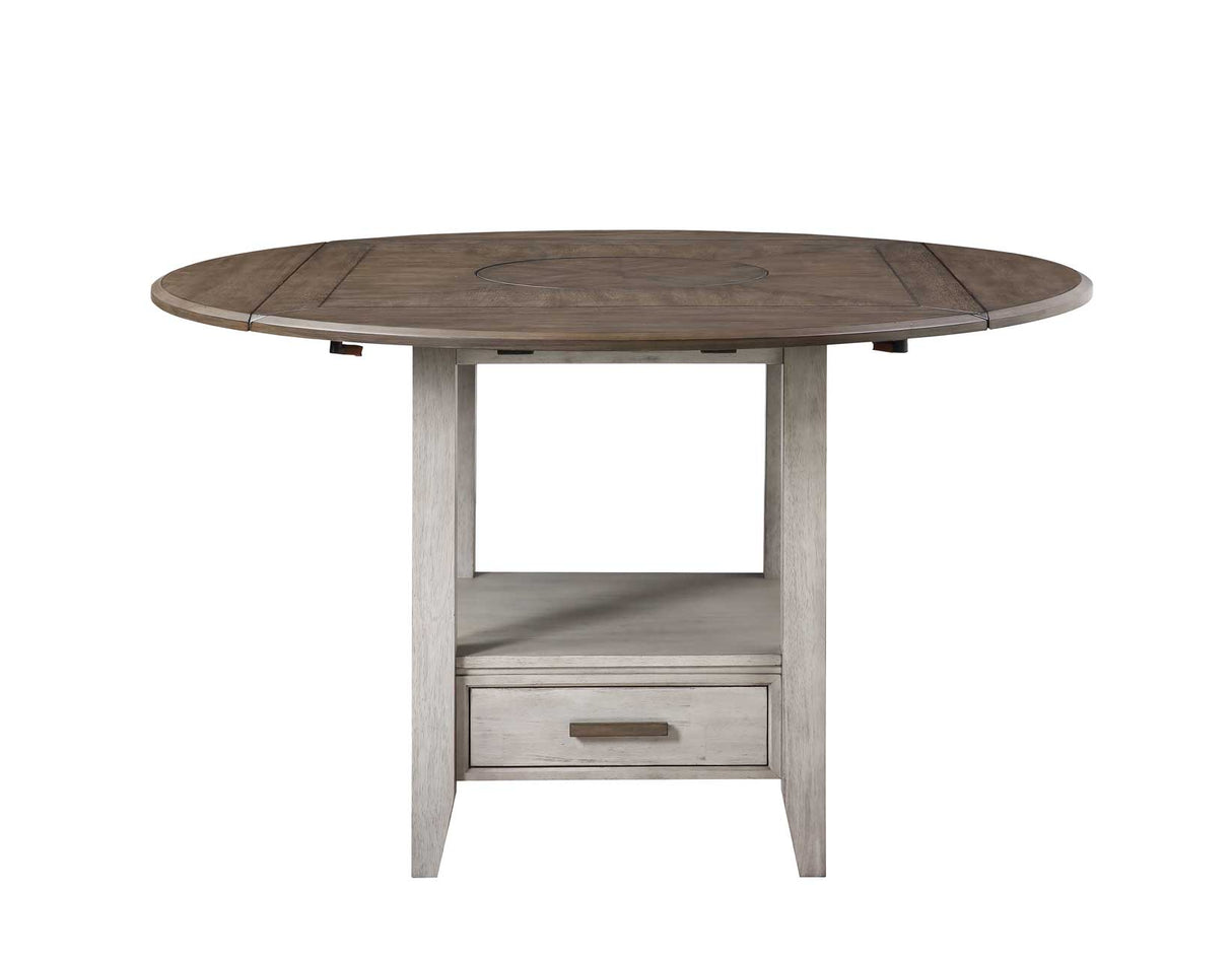 Abacus 59-inch Round Drop-leaf Storage Table from Steve Silver - Luna Furniture