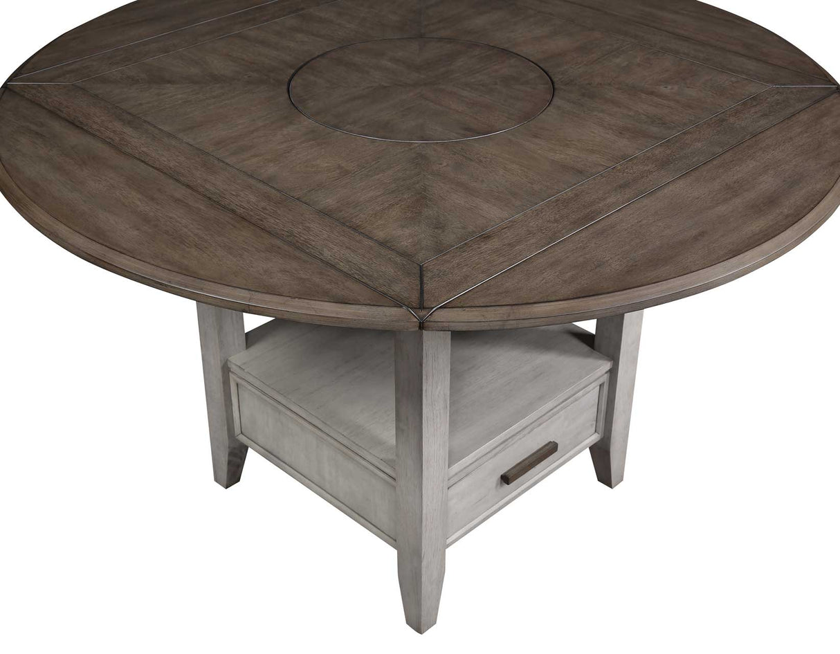 Abacus 59-inch Round Drop-leaf Storage Table from Steve Silver - Luna Furniture