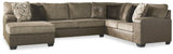 Abalone 3-Piece Sectional with Ottoman in Chocolate - PKG002370