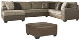 Abalone 3-Piece Sectional with Ottoman in Chocolate - PKG002370