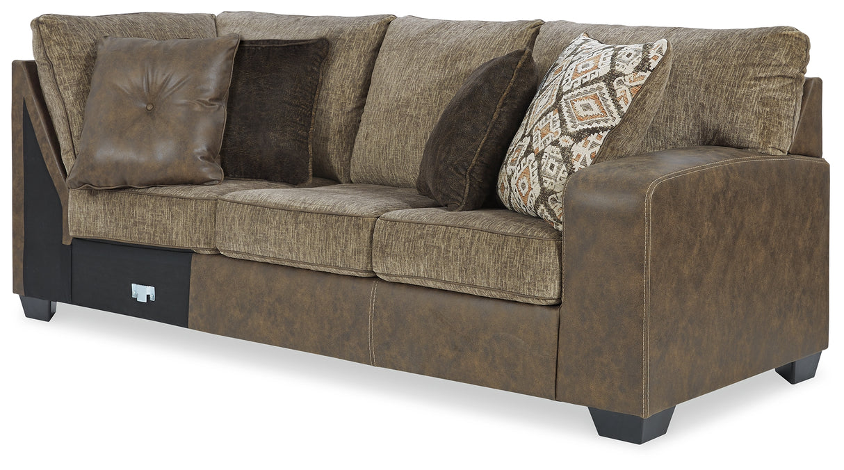 Abalone 3-Piece Sectional with Ottoman in Chocolate - PKG002370