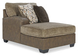 Abalone 3-Piece Sectional with Ottoman in Chocolate - PKG002370