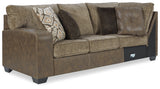 Abalone 3-Piece Sectional with Ottoman in Chocolate from Ashley - Luna Furniture