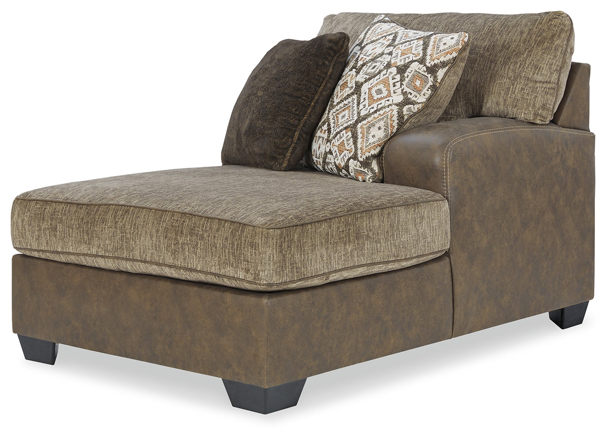 Abalone 3-Piece Sectional with Ottoman in Chocolate from Ashley - Luna Furniture