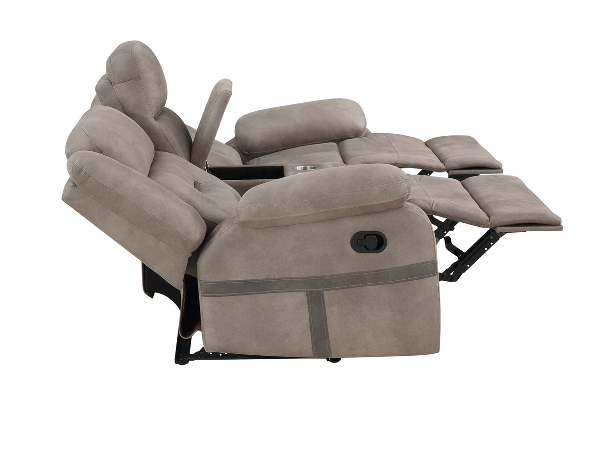 Abilene Manual Reclining Console Loveseat, Tan - ABE900CLN