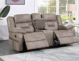 Abilene Manual Reclining Console Loveseat, Tan - ABE900CLN