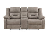 Abilene Manual Reclining Console Loveseat, Tan - ABE900CLN