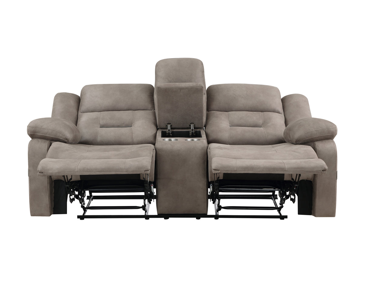 Abilene Manual Reclining Console Loveseat, Tan - ABE900CLN