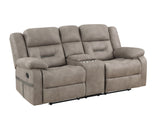 Abilene Manual Reclining Console Loveseat, Tan - ABE900CLN