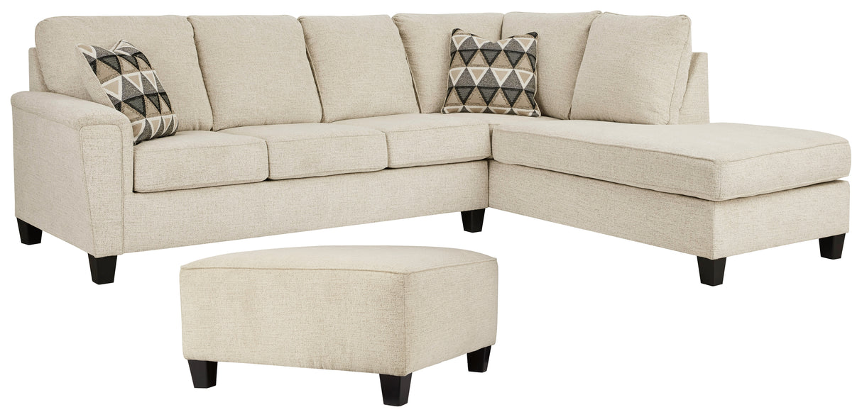 Abinger 2-Piece Sectional with Ottoman in Natural - PKG008215