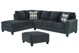 Abinger 2-Piece Sectional with Ottoman in Smoke - PKG008221