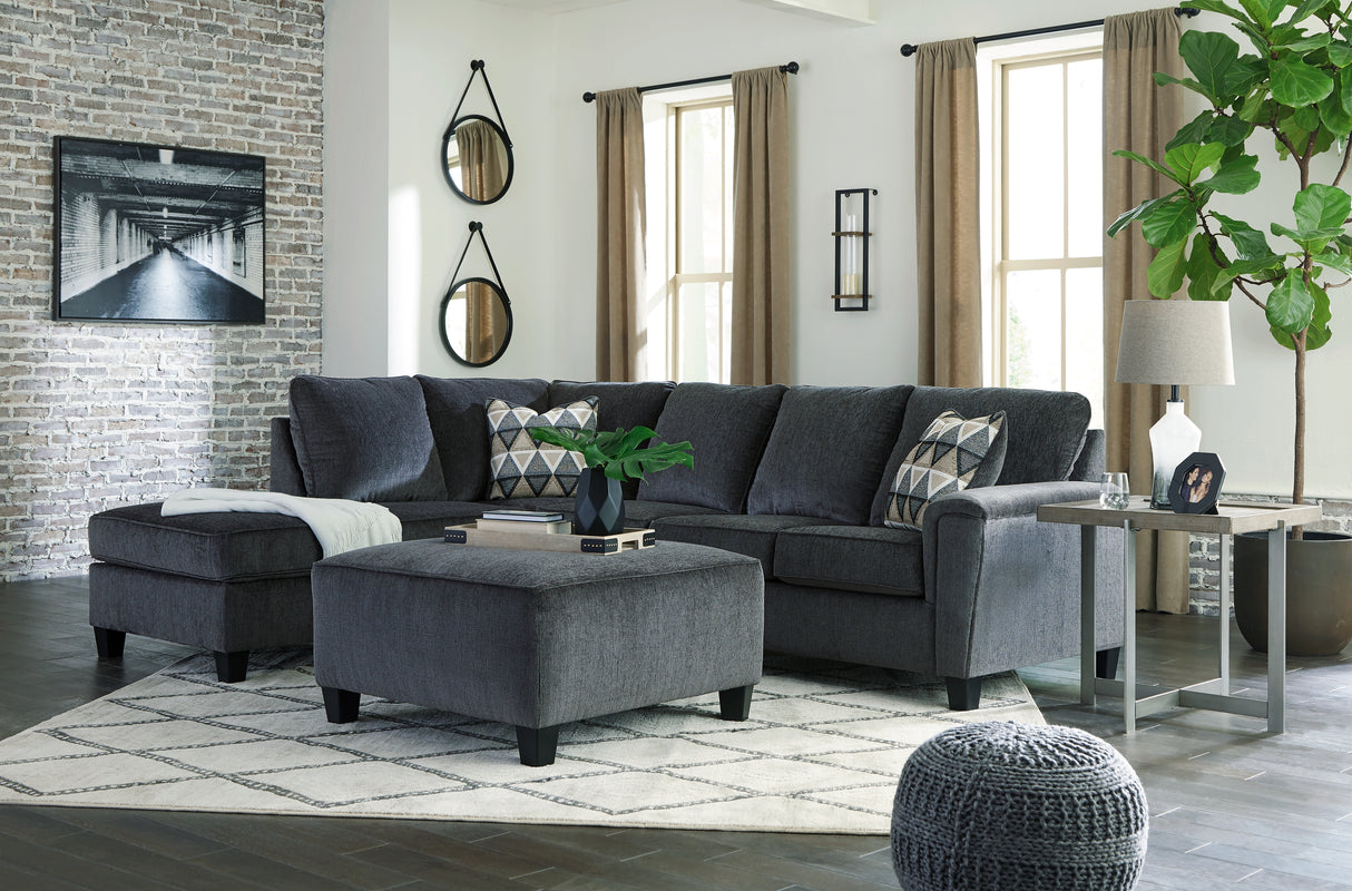 Abinger 2-Piece Sectional with Ottoman in Smoke - PKG008221