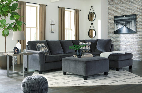 Abinger 2-Piece Sectional with Ottoman in Smoke - PKG008222