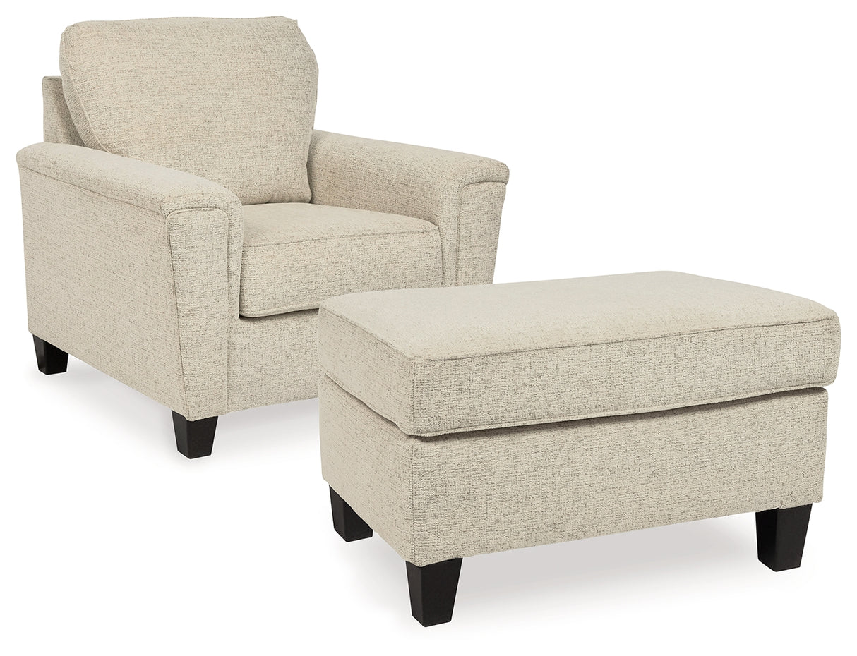 Abinger Chair and Ottoman in Natural - PKG007343