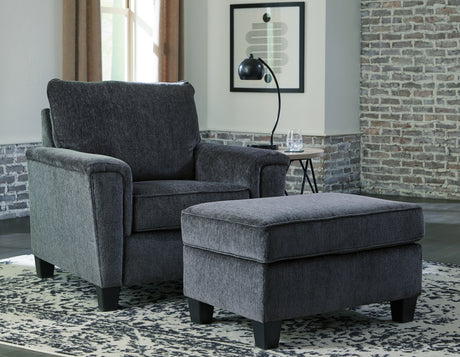 Abinger Chair and Ottoman in Smoke - PKG008218