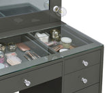 Acena 7-drawer Vanity Set with Lighting Grey High Gloss from Coaster - Luna Furniture