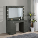 Acena 7-drawer Vanity Set with Lighting Grey High Gloss from Coaster - Luna Furniture