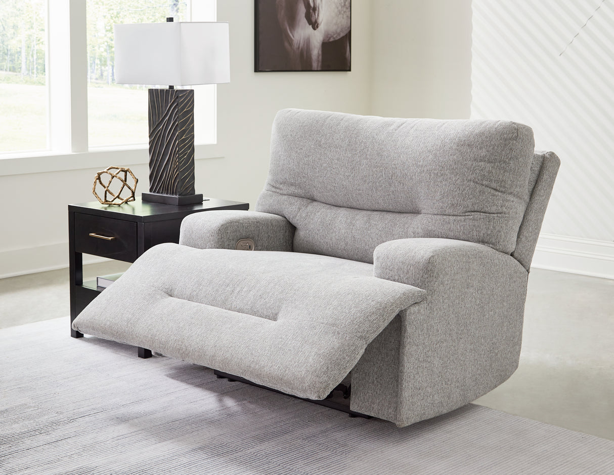 Acklen Place Pewter Oversized Power Recliner - 9360582