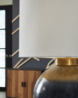 Adara Blue/Gold Finish Table Lamp from Ashley - Luna Furniture