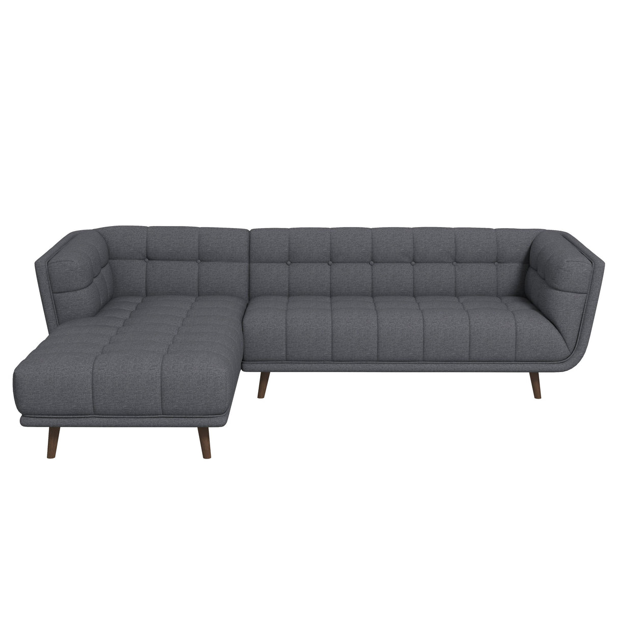 Addison Left Sectional Ash Grey Fabric Sofa - SEC00303003