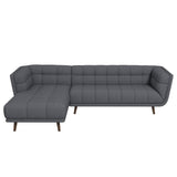 Addison Left Sectional Ash Grey Fabric Sofa - SEC00303003