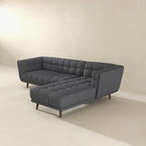 Addison Right Sectional Ash Grey Fabric Sofa - SEC00303004