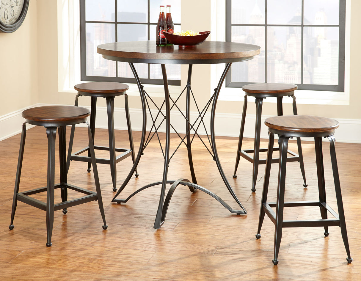 Adele 5-Piece Counter Dining Set(Table & 4 Stools) - SET | AE360PT | AE360CC(4)