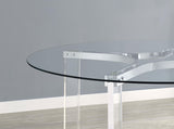 Adino 47-inch Round Glass Top Acrylic Dining Table Chrome from Coaster - Luna Furniture