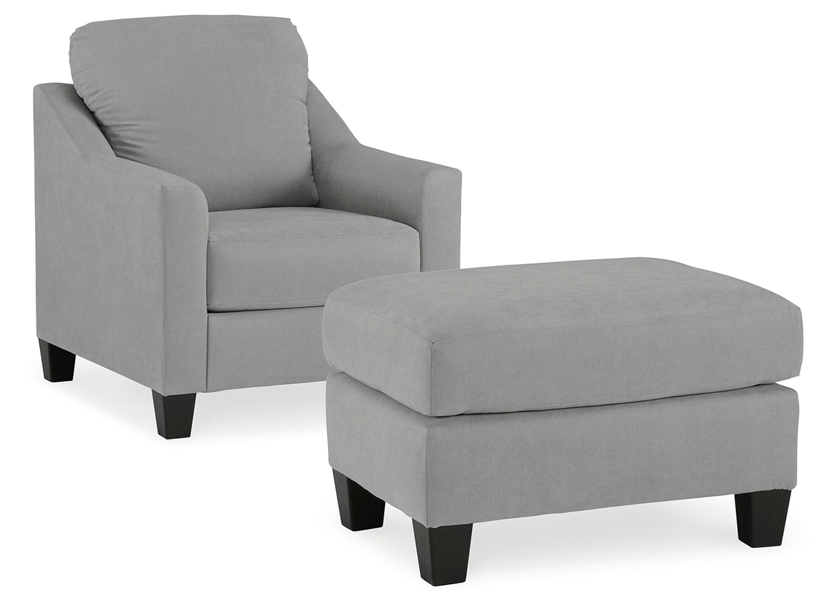 Adlai Chair and Ottoman in Shadow - PKG019284