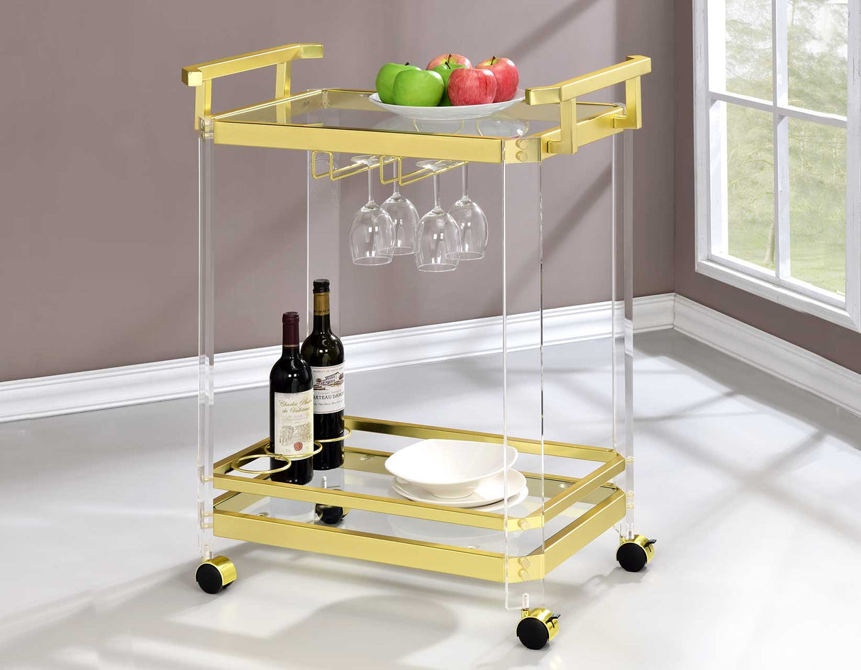 Aerin Server Cart, Gold from Steve Silver - Luna Furniture