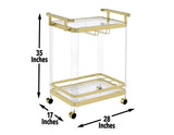 Aerin Server Cart, Gold from Steve Silver - Luna Furniture