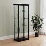 Aero 5-shelf Display Curio Cabinet with LED and Clear Tempered Glass Shelves Black from Coaster - Luna Furniture