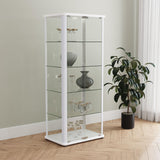 Aero 5-shelf Display Curio Cabinet with LED and Clear Tempered Glass Shelves Glossy White from Coaster - Luna Furniture