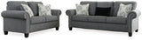 Agleno Sofa and Loveseat in Charcoal - PKG007333