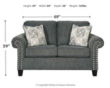 Agleno Sofa and Loveseat in Charcoal - PKG007333