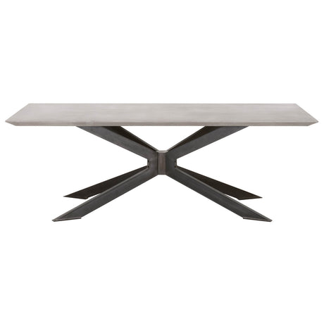 Industry Rectangle Dining Table in Ash Gray Concrete, Distressed Black Iron - 4630.BLK/AGRY
