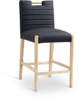 Aimee Vegan Leather Counter Stool in Black from Meridian - Luna Furniture