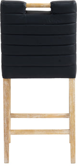 Aimee Vegan Leather Counter Stool in Black from Meridian - Luna Furniture