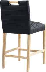 Aimee Vegan Leather Counter Stool in Black from Meridian - Luna Furniture