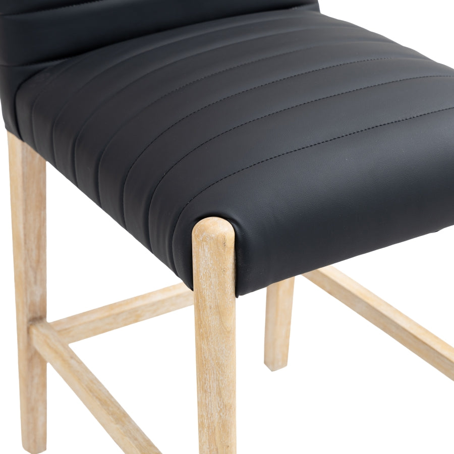 Aimee Vegan Leather Counter Stool in Black from Meridian - Luna Furniture