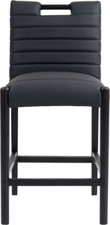 Aimee Vegan Leather Counter Stool in Black from Meridian - Luna Furniture