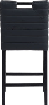 Aimee Vegan Leather Counter Stool in Black from Meridian - Luna Furniture