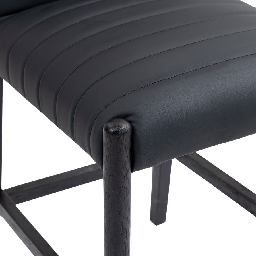 Aimee Vegan Leather Counter Stool in Black from Meridian - Luna Furniture