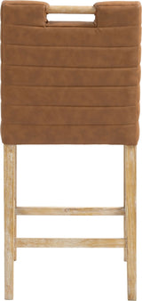 Aimee Vegan Leather Counter Stool in Cognac from Meridian - Luna Furniture