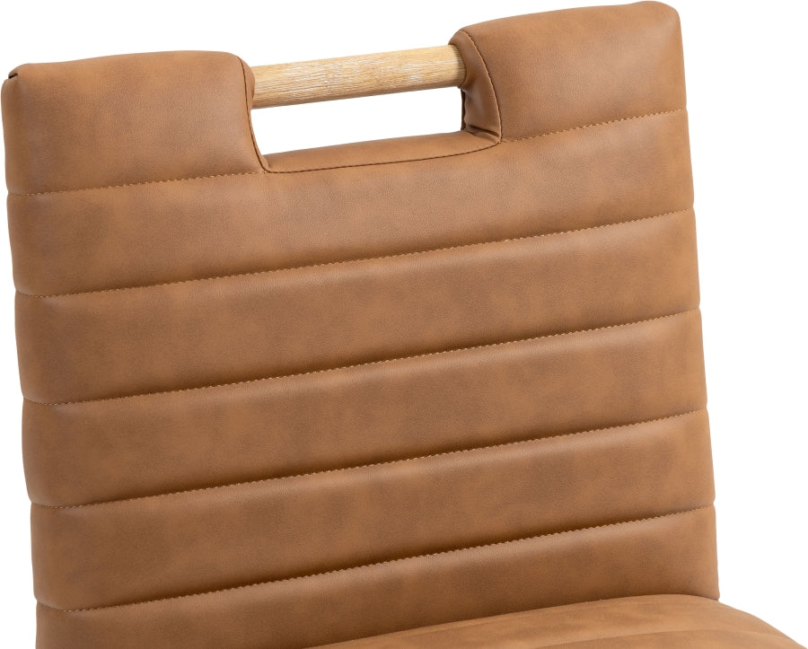 Aimee Vegan Leather Counter Stool in Cognac from Meridian - Luna Furniture