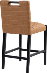 Aimee Vegan Leather Counter Stool in Cognac from Meridian - Luna Furniture