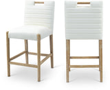 Aimee Vegan Leather Counter Stool in Cream from Meridian - Luna Furniture