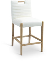 Aimee Vegan Leather Counter Stool in Cream from Meridian - Luna Furniture