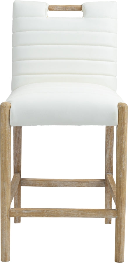 Aimee Vegan Leather Counter Stool in Cream from Meridian - Luna Furniture