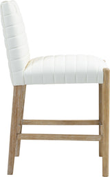 Aimee Vegan Leather Counter Stool in Cream from Meridian - Luna Furniture